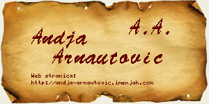 Anđa Arnautović vizit kartica